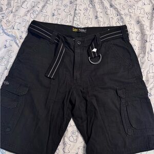 Lee Black Men's Cargo Shorts with D-Ring Belt